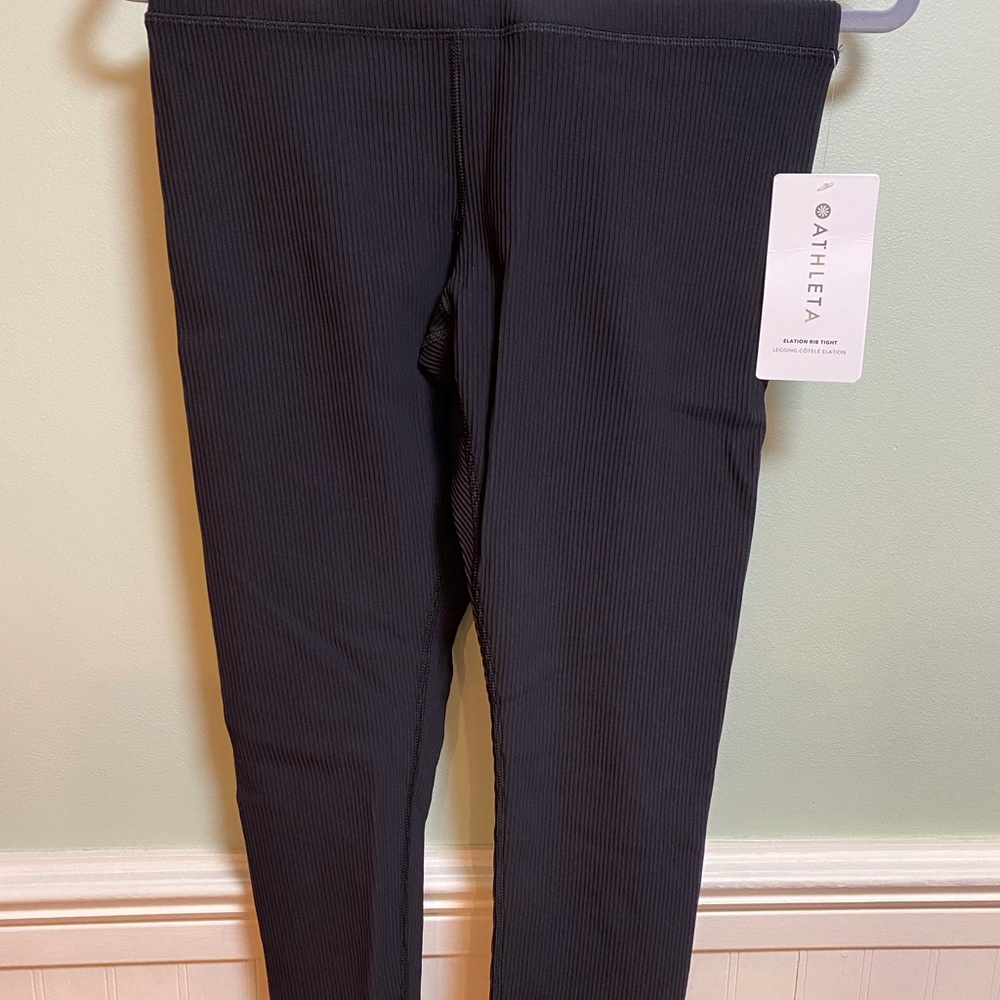 Athleta Elation Rib Tight. Black. Size Large